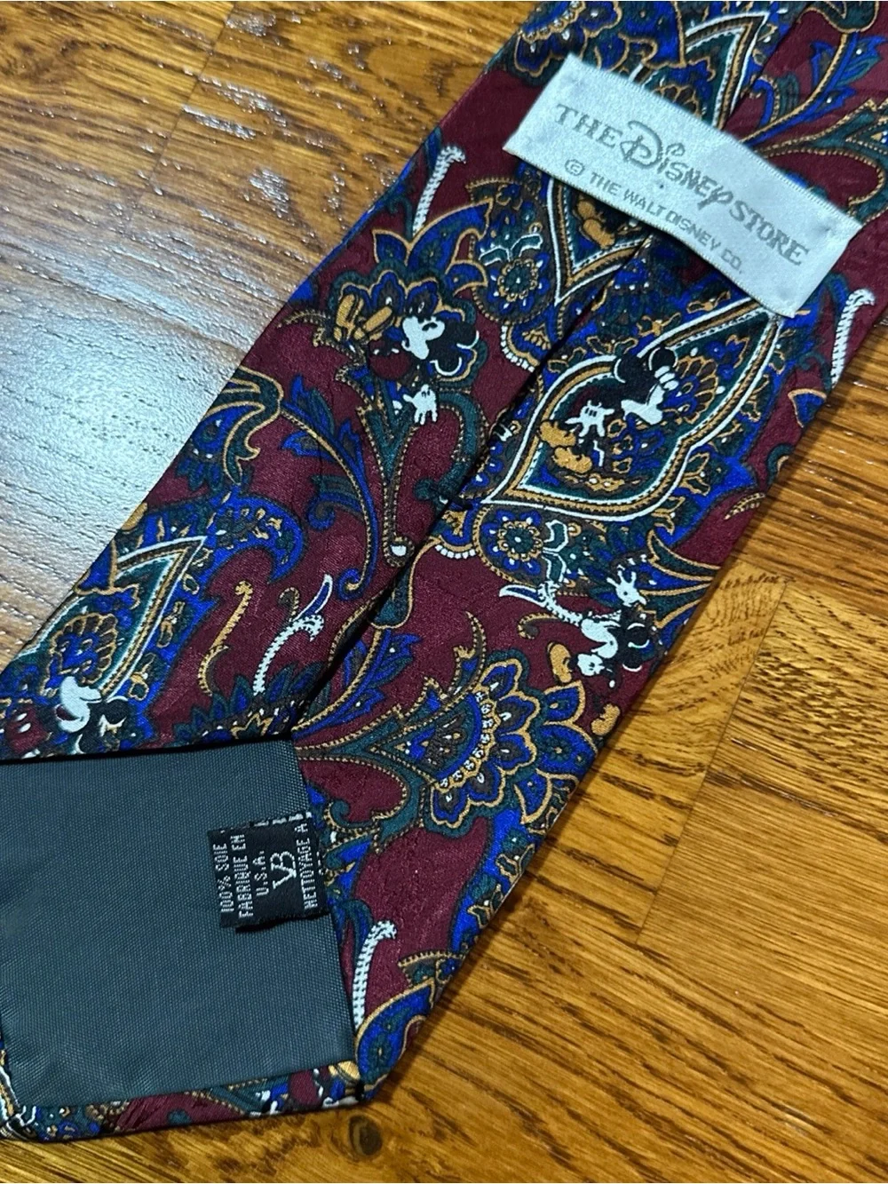 The Disney Store Mickey Mouse Necktie Silk All Over Print Made In USA